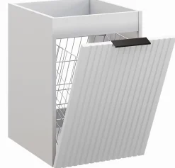 Meuble Sous-Vasque|Furnidea Meuble suspendu sous vasque avec panier à linge ADEL BLANC 160 cm