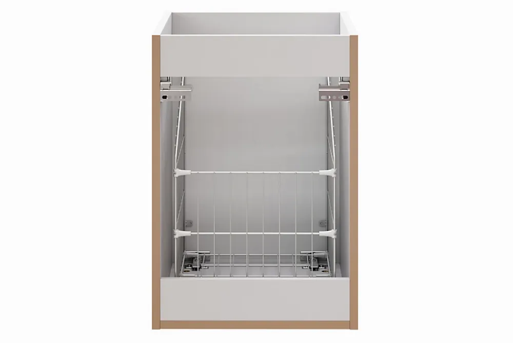 Meuble Sous-Vasque|Furnidea Meuble suspendu sous vasque avec panier à linge ADEL BLANC 160 cm