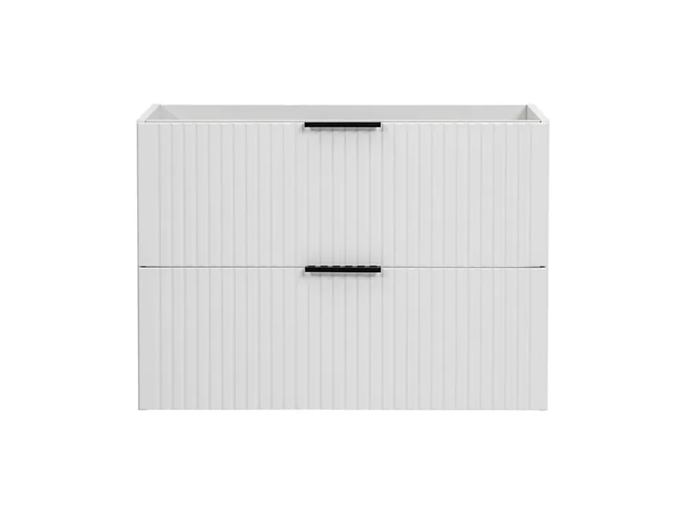Meuble Sous-Vasque|Furnidea Meuble suspendu sous vasque avec panier à linge ADEL BLANC 160 cm