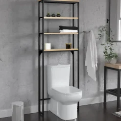 Meuble Wc|IDMarket Meuble étagère dessus WC 4 étagères DETROIT design industriel