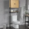 Meuble Wc|Meuble De Salle De Bains Faible Profondeur|IDMarket Meuble étagère dessus WC placard DETROIT design industriel