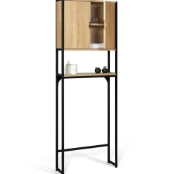 Meuble Wc|Meuble De Salle De Bains Faible Profondeur|IDMarket Meuble étagère dessus WC placard DETROIT design industriel