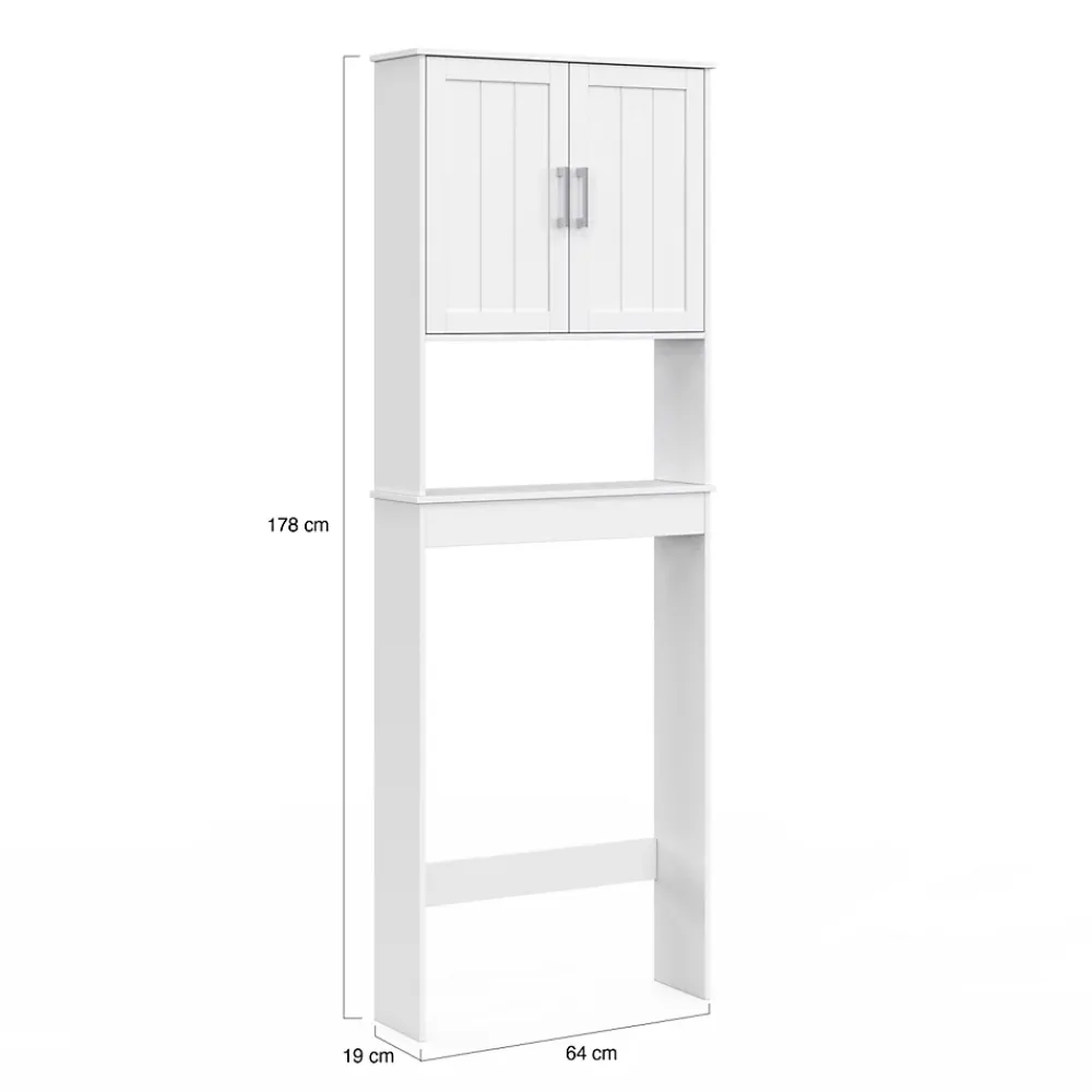 Meuble Wc|IDMarket Meuble étagère dessus WC WALDO placard bois blanc