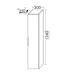 Burgbad Meuble vasque 90 cm Olena blanc brillant + colonne