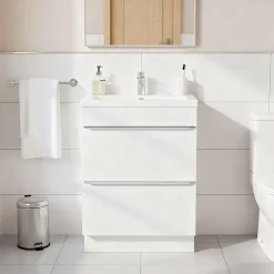 Meuble Vasque|GoodHome Meuble vasque à poser blanc l.60 cm Imandra + plan vasque blanc céramique Nira,