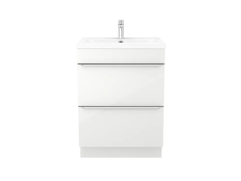 Meuble Vasque|GoodHome Meuble vasque à poser blanc l.60 cm Imandra + plan vasque blanc céramique Nira,