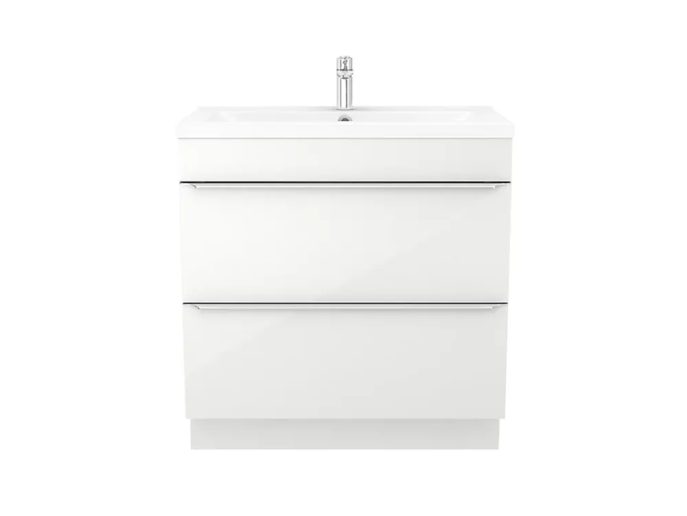 Meuble Vasque|GoodHome Meuble vasque à poser blanc l.80 cm Imandra + plan vasque blanc céramique Nira,
