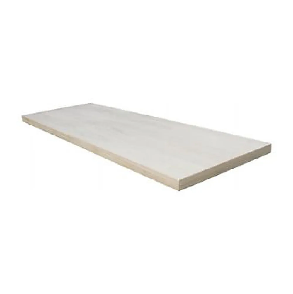 Cooke & Lewis Meuble vasque à poser chêne massif et plaqué chêne l.140 cm + plan de toilette stratifié effet chêne, Harmon