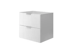 3xE Living Meuble vasque, Blanc, 60 x 57 x 46 cm, poignée argentée, sans plateau