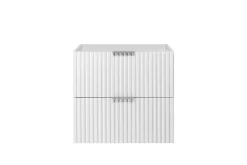 3xE Living Meuble vasque, Blanc, 60 x 57 x 46 cm, poignée argentée, sans plateau