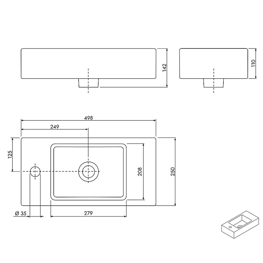 Lave-Mains|Bernstein Meuble vasque Bleu azur mat de salle de bain 55x24x59cm (LxPxH) 1 porte à gauche + 2 cases rangement - BELDIVO