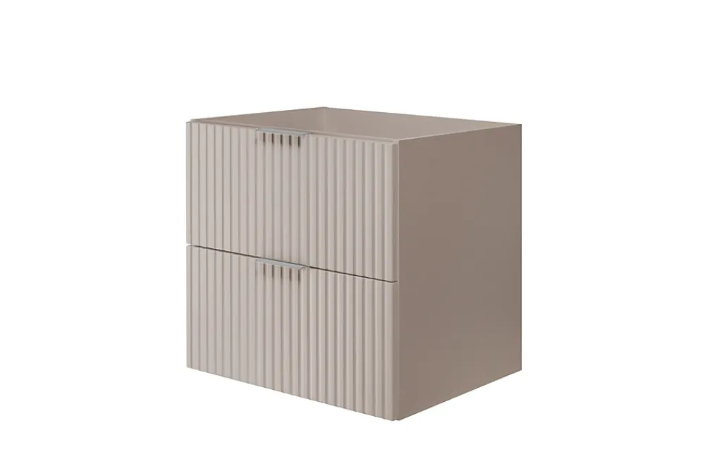 3xE Living Meuble vasque, Cachemire, 60 x 57 x 46 cm, poignée argentée, sans plateau