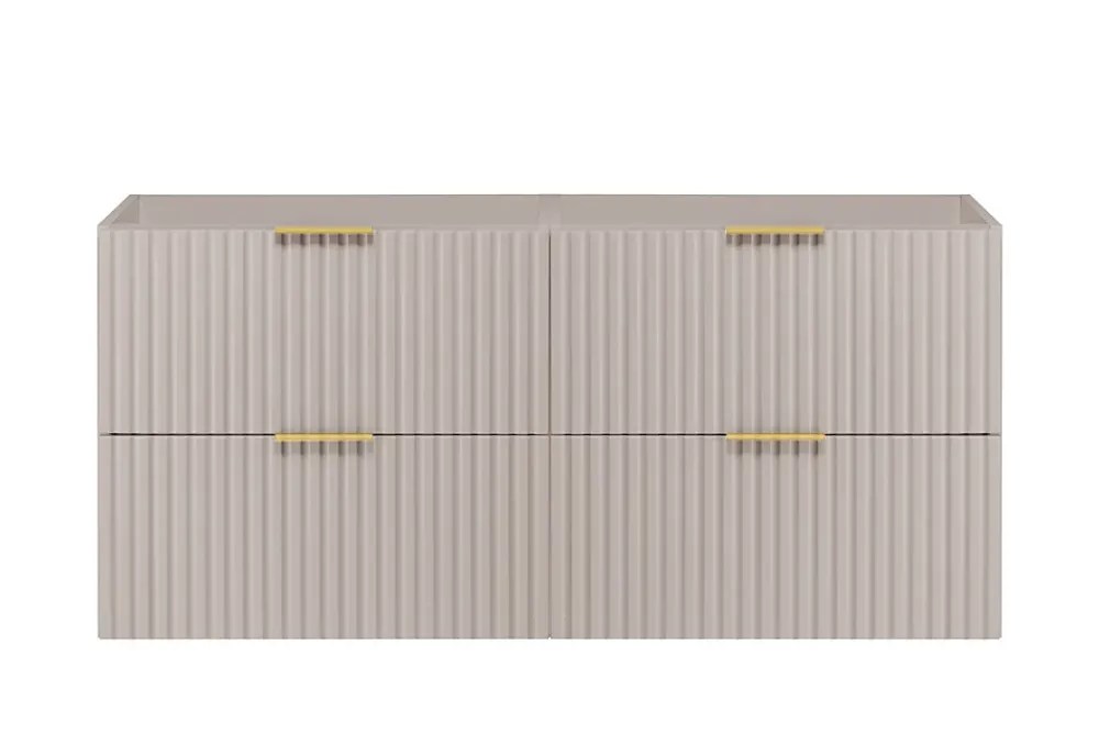 Lave-Mains|3xE Living Meuble vasque, Cachemire, 120 (2 x 60) x 57 x 46 cm, poignée dorée, sans plateau