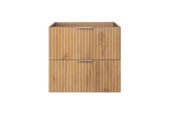 Lave-Mains|3xE Living Meuble vasque, Chêne Craft, 60 x 57 x 46 cm, poignée argentée, sans plateau