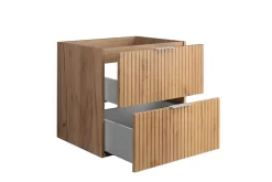 Lave-Mains|3xE Living Meuble vasque, Chêne Craft, 60 x 57 x 46 cm, poignée argentée, sans plateau
