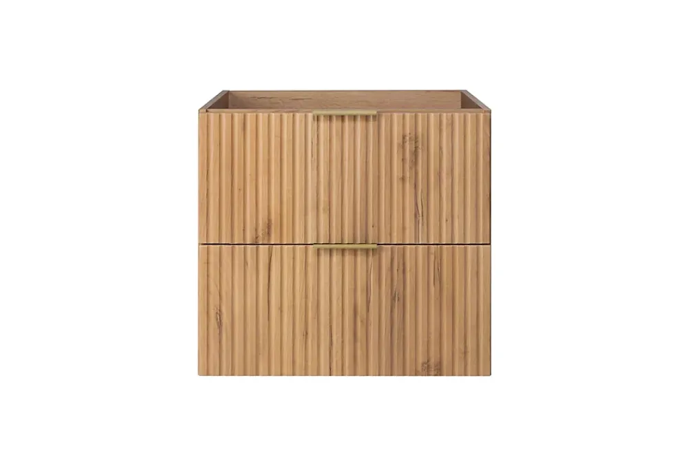 Lave-Mains|3xE Living Meuble vasque, Chêne Craft, 60 x 57 x 46 cm, poignée dorée, sans plateau