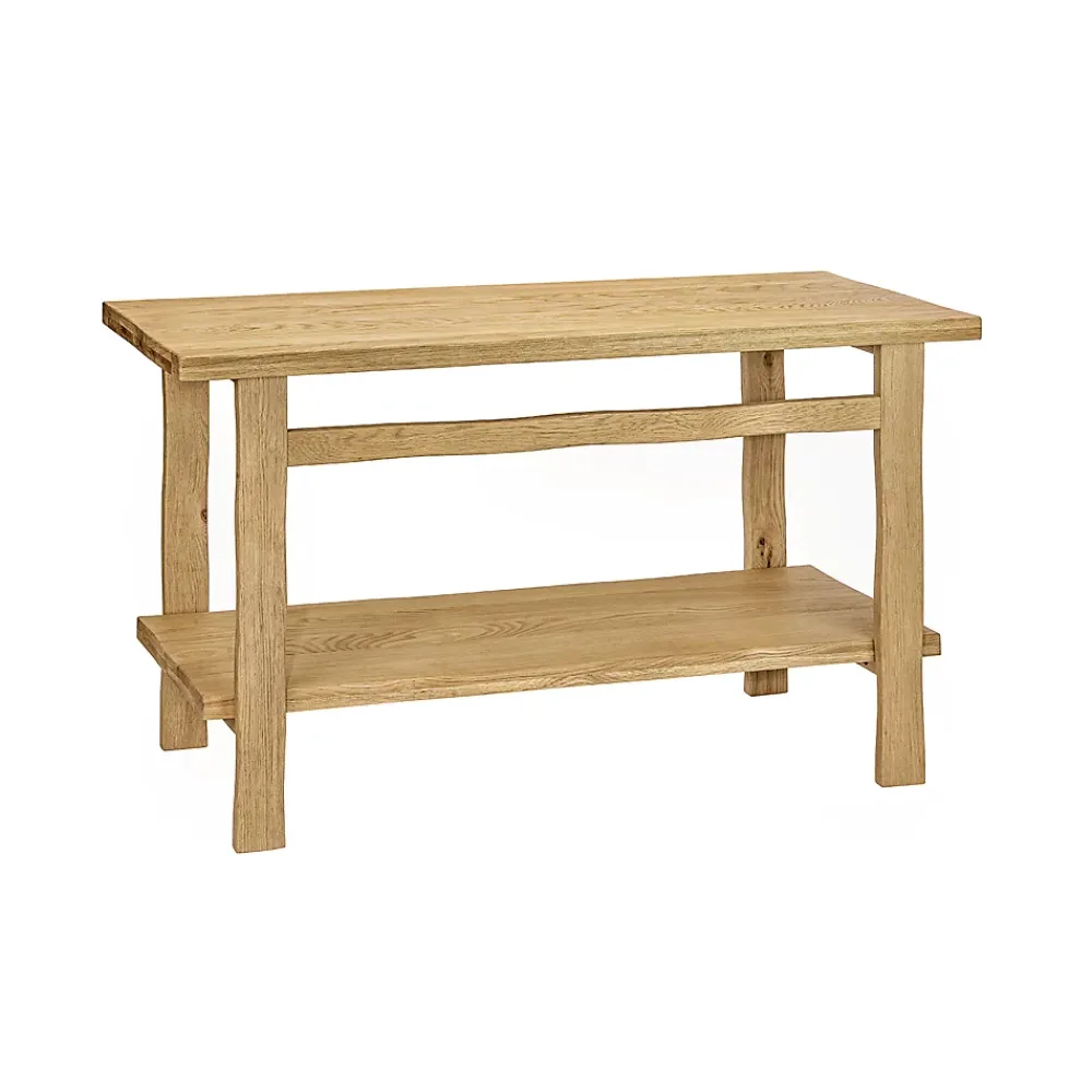 Homesight Meuble vasque en chêne massif vieilli l.140 x H.78 x P.50 cm, Taby