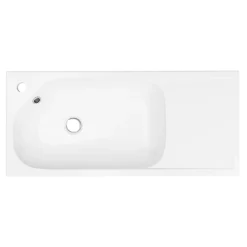 GoodHome Meuble vasque faible profondeur blanc avec porte-serviettes l.85 x H.82 x P.36 cm + plan vasque résine blanc, Maza