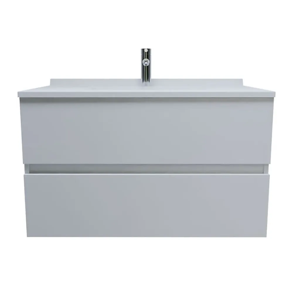 Meuble Vasque|Cuisibane Meuble vasque L 90cm P 55cm ROMY - Blanc brillant