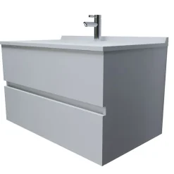 Meuble Vasque|Cuisibane Meuble vasque L 90cm P 55cm ROMY - Blanc brillant