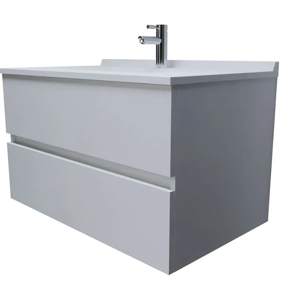 Meuble Vasque|Cuisibane Meuble vasque L 90cm P 55cm ROMY - Blanc brillant