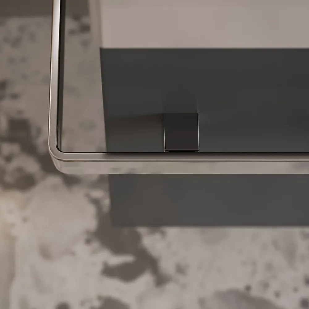 Lave-Mains|Bernstein Meuble vasque lave-main Anthracite mat 45x35x50cm (LxPxH) 1 tiroir + rangement droite + poignée Chrome - COMPACT450
