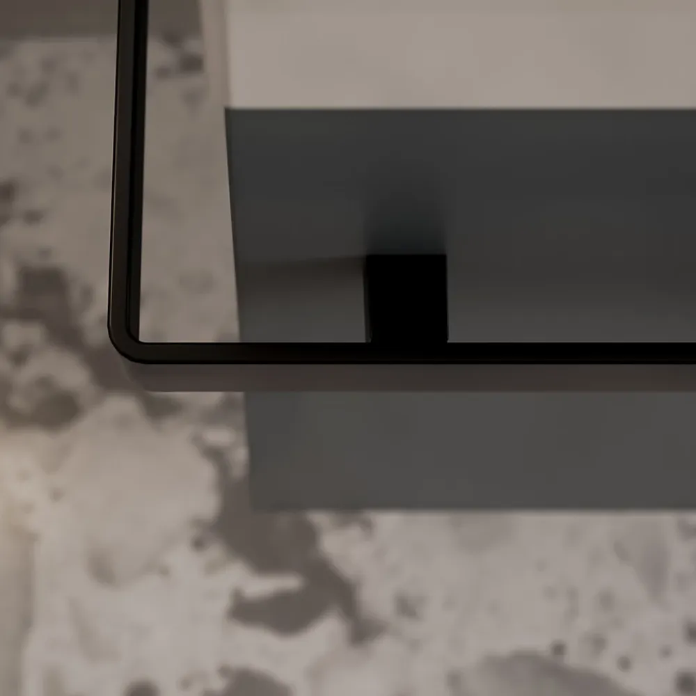 Lave-Mains|Bernstein Meuble vasque lave-main Anthracite mat 45x35x50cm (LxPxH) 1 tiroir + rangement droite + poignée Noir mat - COMPACT450