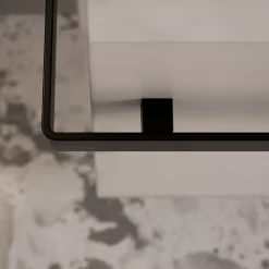Bernstein Meuble vasque lave-main Blanc mat 45x35x50cm (LxPxH) 1 tiroir + rangement droite + poignée Noir mat - COMPACT450