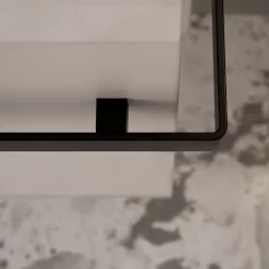 Bernstein Meuble vasque lave-main Blanc mat 45x35x50cm (LxPxH) 1 tiroir + rangement gauche + poignée Noir mat - COMPACT450