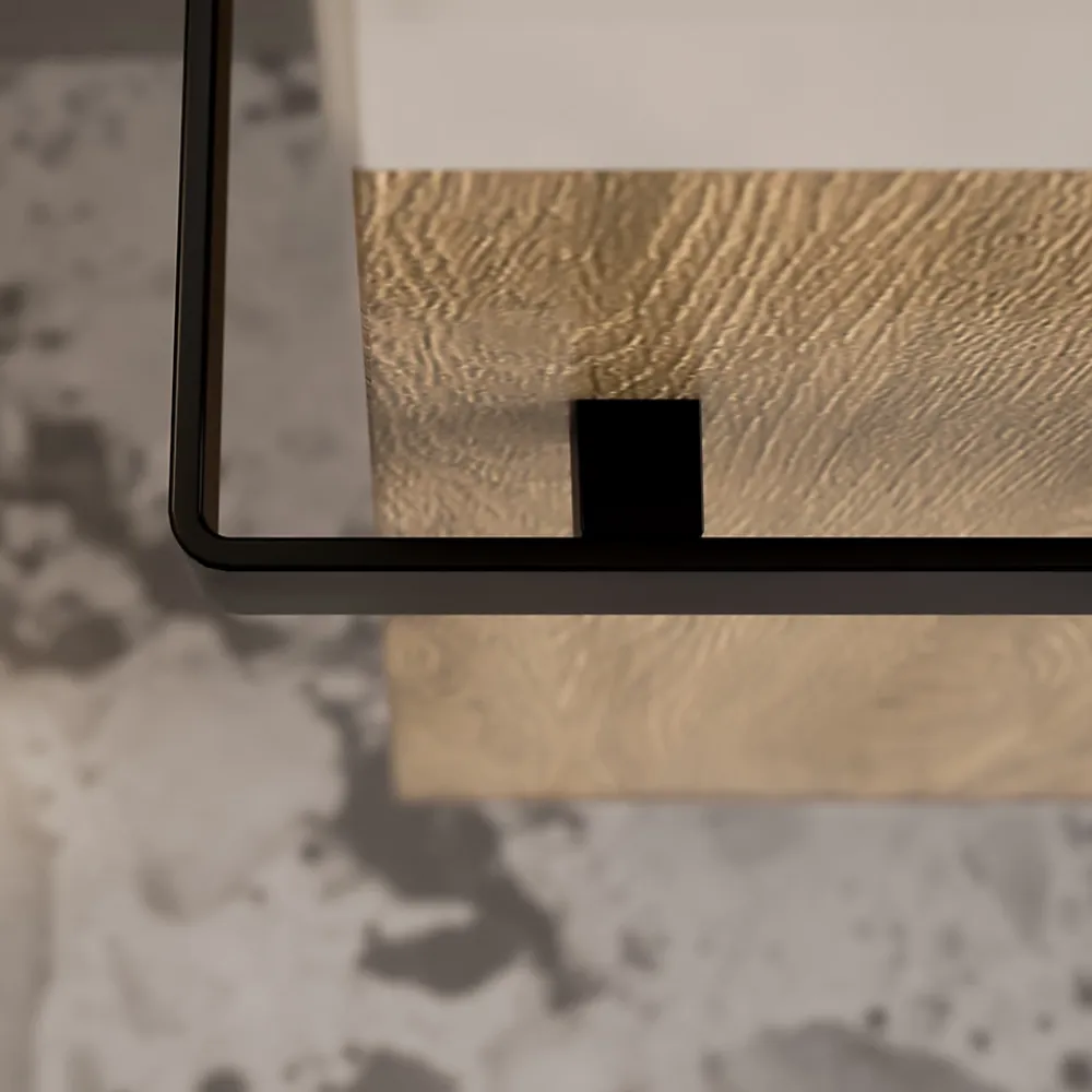 Lave-Mains|Bernstein Meuble vasque lave-main Chêne miel 45x35x50cm (LxPxH) 1 tiroir + rangement droite + poignée Noir mat - COMPACT450