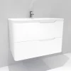 Meuble Vasque|Sanitaire Meuble vasque LUNA Blanc brillant 80 cm - SANS miroir