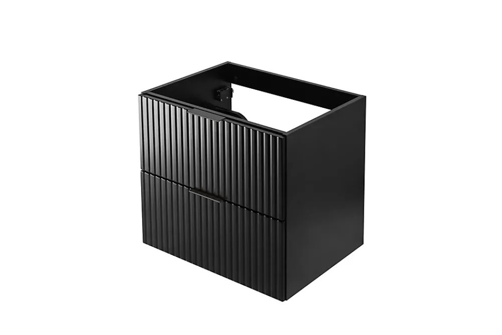3xE Living Meuble vasque, Noir, 60 x 57 x 46 cm, poignée noire, sans plateau