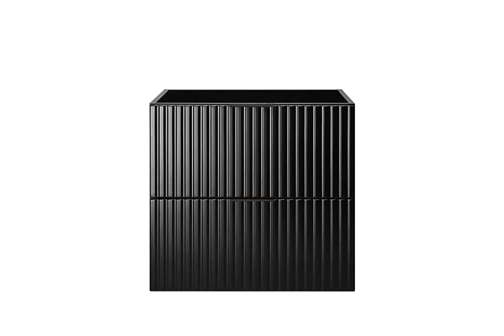 3xE Living Meuble vasque, Noir, 60 x 57 x 46 cm, poignée noire, sans plateau