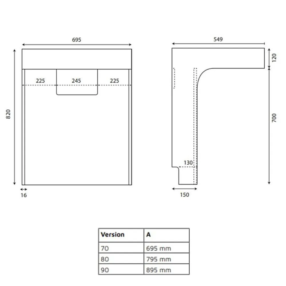 Ensemble Meuble De Salle De Bains|Cuisibane Meuble vasque PMR EPURE 90 cm avec miroir led Elégance et caisson roulant - Blanc brillant