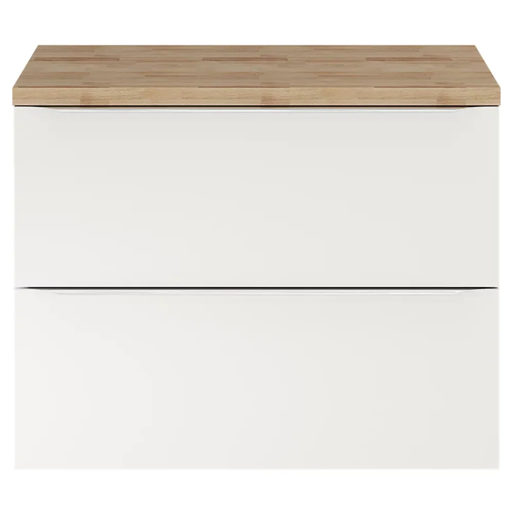 Meuble Vasque|Meuble Buanderie|GoodHome Meuble vasque suspendu blanc brillant l.80 cm Imandra + plan de toilette effet chêne,