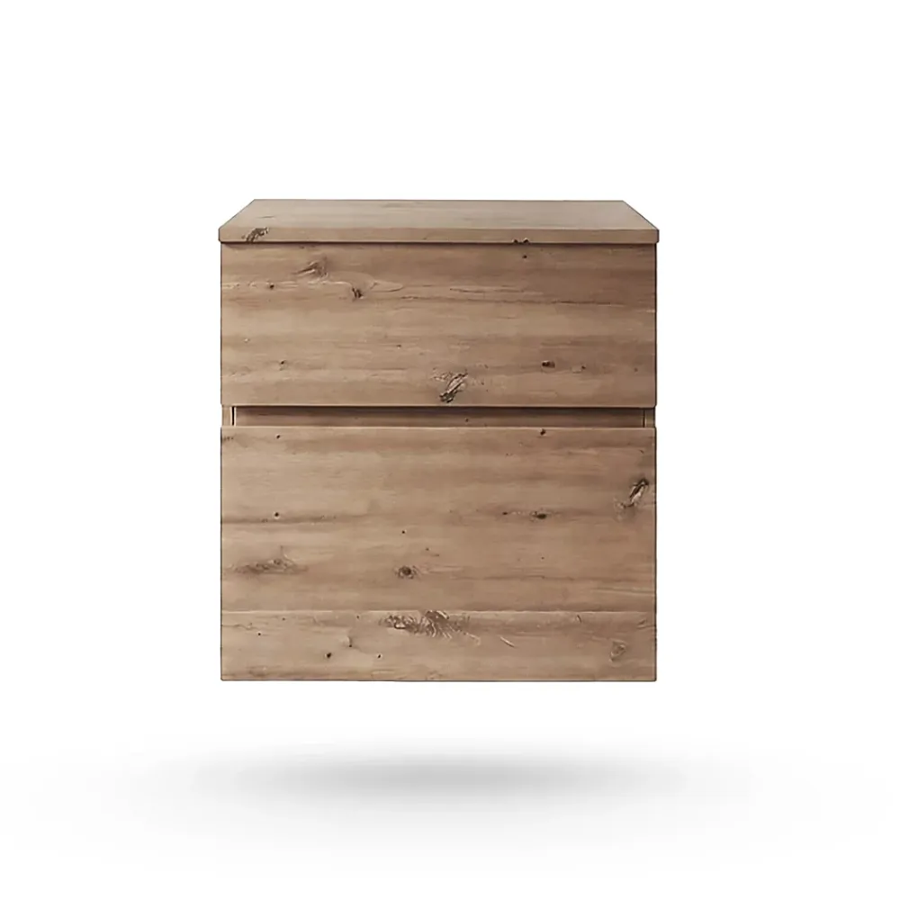 Meuble Buanderie|Meuble Vasque| Meuble vasque suspendu effet chêne artisan l.60 cm + plan de toilette, Calao