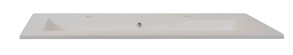 Meuble vasque suspendu effet chêne artisan l.120 cm + plan vasque blanc en résine, Calao
