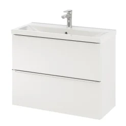 Meuble De Salle De Bains Faible Profondeur|Meuble Vasque|GoodHome Meuble vasque suspendu faible profondeur blanc brillant l.80 cm Imandra + plan vasque blanc céramique Nira,