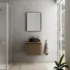 Ipiemme SRL Meuble vasque suspendu plaqué noyer strié l.60 cm + plan de toilette plaqué noyer, Pura+