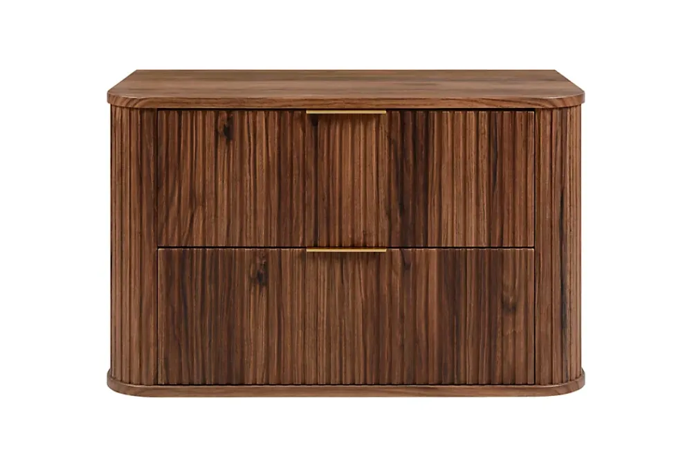 Lave-Mains|3xE Living Meuble vasque suspendu pour salle de bain, chêne noyer, 80,4 x 51,7 x 41,5 cm