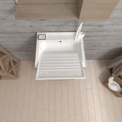 Kiamami Valentina Meuble Évier 45Cm Chêne Naturel Avec Bac Et Planche À Laver - Pratico