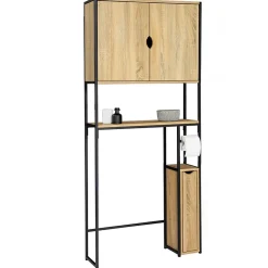 IDMarket Meuble WC 3 en 1 avec armoires de rangement DETROIT design industriel