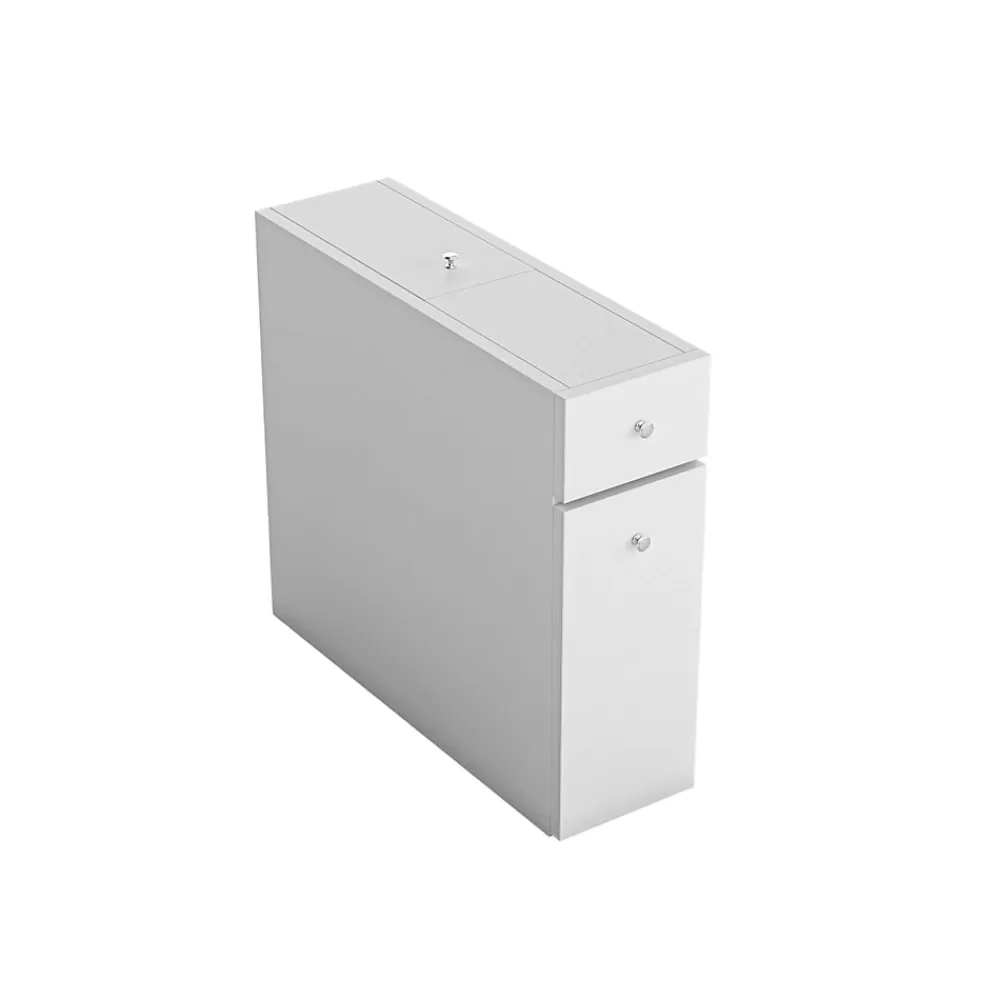 Pier Import Meuble WC blanc, 2 tiroirs rangement 1 porte MARFA