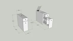 Pier Import Meuble WC blanc, 2 tiroirs rangement 1 porte MARFA