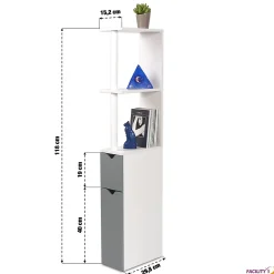 Meuble Wc|Facility'S Meuble WC effet bois avec 2 portes grises