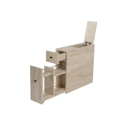 Pier Import Meuble WC effet travertin, 2 tiroirs 1 porte MARFA