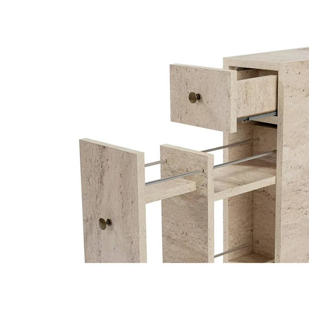 Pier Import Meuble WC effet travertin, 2 tiroirs 1 porte MARFA