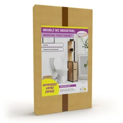 Facility'S Meuble WC en bois et métal - 18 x 30 x 119 cm - FACILITYS