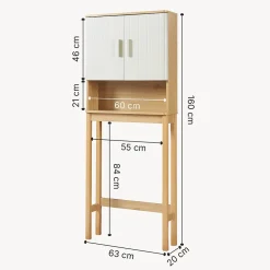 Meuble Wc|[En.Casa] Meuble WC Ferrersp 160 x 63 x 20 cm effet chêne sable naturel en.casa