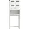 Meuble Wc|Homcom Meuble WC meuble dessus toilettes style classique chic 2 portes étagère niche blanc